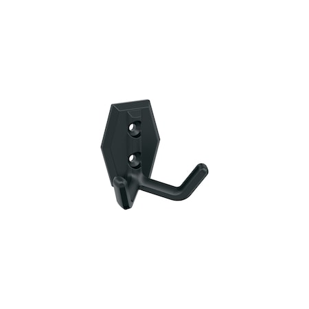 Amerock Benton Transitional Double Prong Matte Black Wall Hook H37008MB